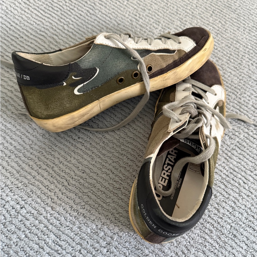 Golden Goose Green and Brown Vintage Sneakers